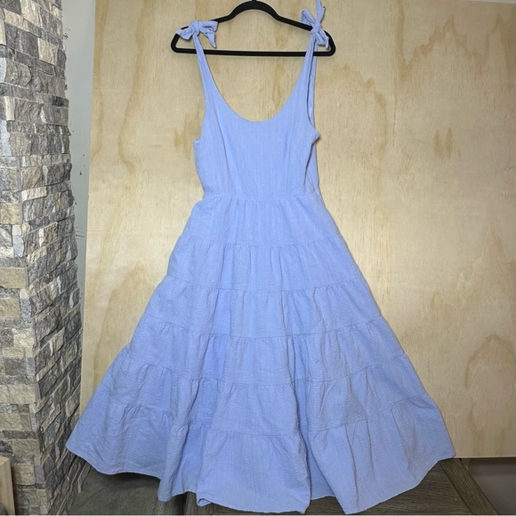 Aura Dresses & Skirts - Aura Blue Tiered Midi Sundress Casual